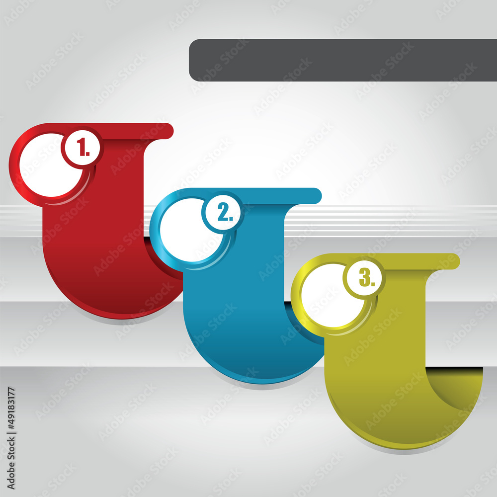 Poster Vector abstract background with three tabs