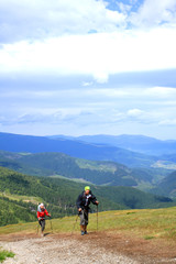 Obraz premium Summer hiking in the mountains.