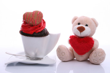 Valentine's Day coffee and cupcake