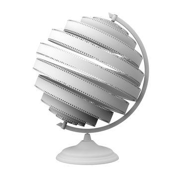 Abstract Globe With White Film (Isolated On White)