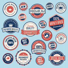 Set of vintage labels and stickers for sale