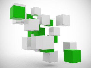 Obraz premium Abstract geometric shapes from cubes. This is a 3d render