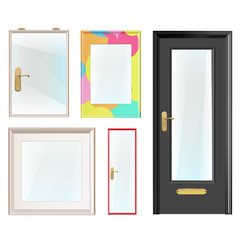 Collection of doors. Vector illustration.