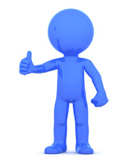 Person showing thumbs up