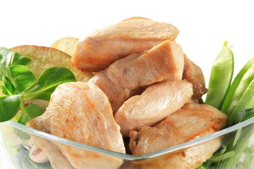 Cooked chicken fillets
