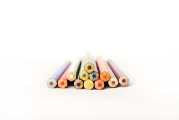 wooden crayon stack