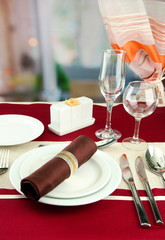 holiday table setting, close up