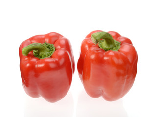 Sweet red pepper isolated on white background