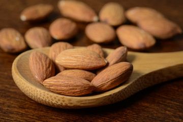 Almonds in a Spoon Close Up