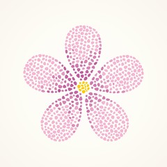 Flower. Floral background with mosaic elements.