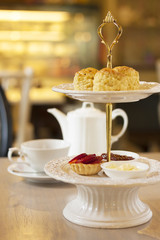 scones and tea set