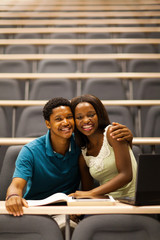 african college girlfriend and boyfriend in lecture room