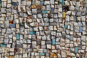 Mosaic Texture of little stone wall (close-up)