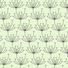 Abstract geometrical flowers over yellow background.