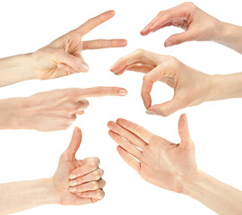 Collage of hand gestures
