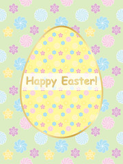 Happy Easter congratulation card with painted egg