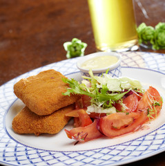 Schnitzel with salad