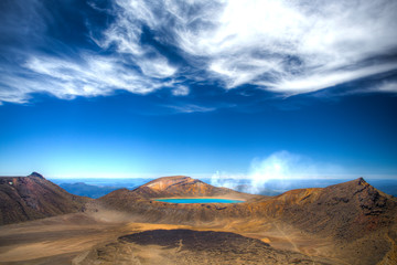 Fototapeta na wymiar Lake Blue Tongariro Neuseeland