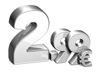 3D Silver Special Price Euro collection over white background