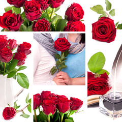 Collage mit Rosenbildern - Liebe