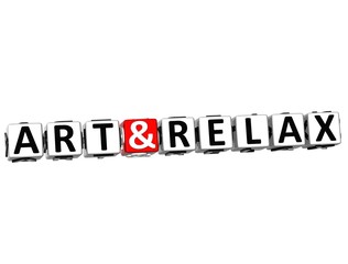 Fototapeta premium 3D Art and Relax Crossword Block text on white background