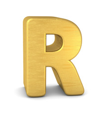 buchstabe letter R gold vertikal