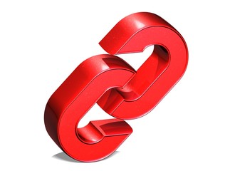 Naklejka premium 3D Chain Red Sign over white background