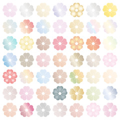 カラフル花和文様