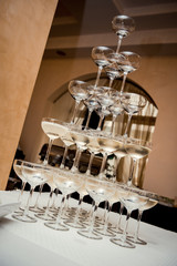 Champagne glass pyramid