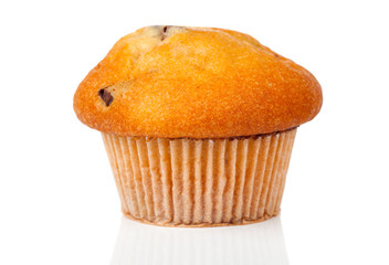 one muffins, isolated on white background.