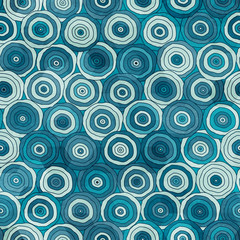 marine color circles seamless pattern with grunge effect