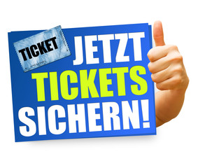 Jetzt Tickets sichern! Button, Icon