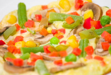 omelet with vegetables and mushrooms