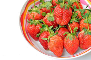 isolated strawberries in bowl