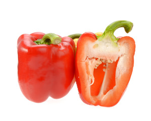 Sweet red pepper isolated on white background