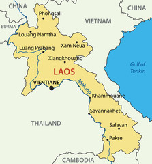 Lao Peoples Democratic Republic - vector map - Laos