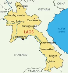 Fotobehang Lao Peoples Democratic Republic - vector map - Laos © pavalena
