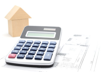 電卓　積み木の家