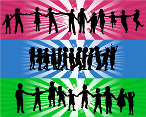 group of children's silhouettes