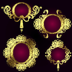 vector golden frames set