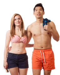 Fototapeta na wymiar Young Couple in Swimwear
