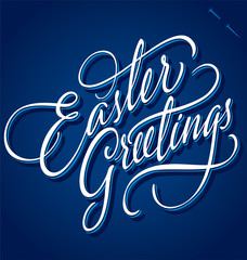 EASTER GREETINGS hand lettering (vector)