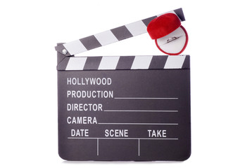 Obraz premium Romantic movie clapper board cutout