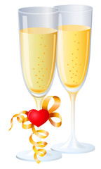 champagne, heart