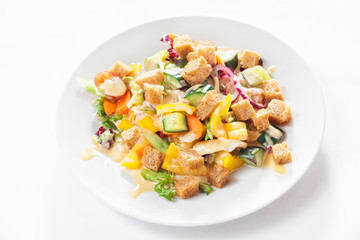 salad with vegetables and crusts