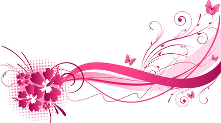 Fototapeta na wymiar Hibiscus różowy wzór florals