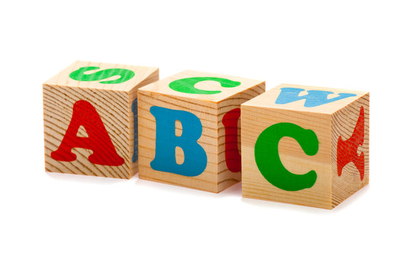 Wooden blocks with ABC  letters