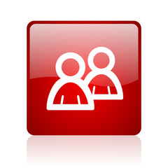 forum red square glossy web icon on white background
