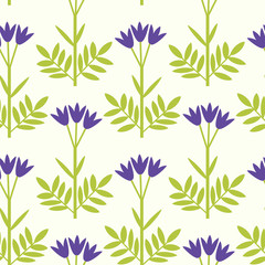 Seamless floral pattern with blue flowers