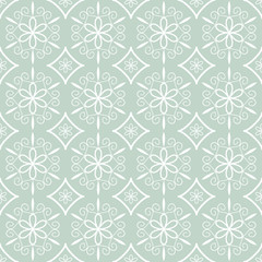 Seamless decorative blue damask pattern